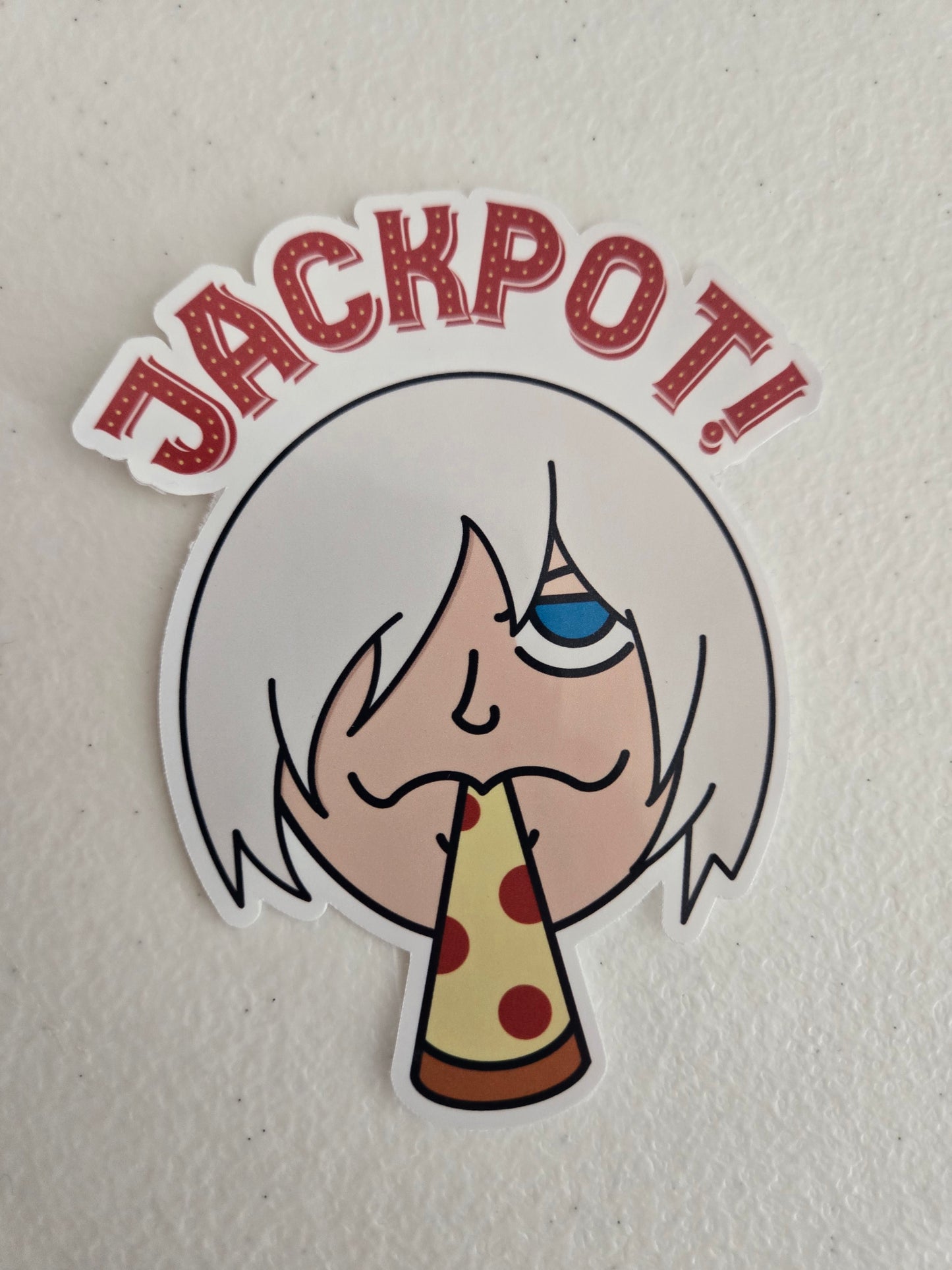 Jackpot devil video game sticker
