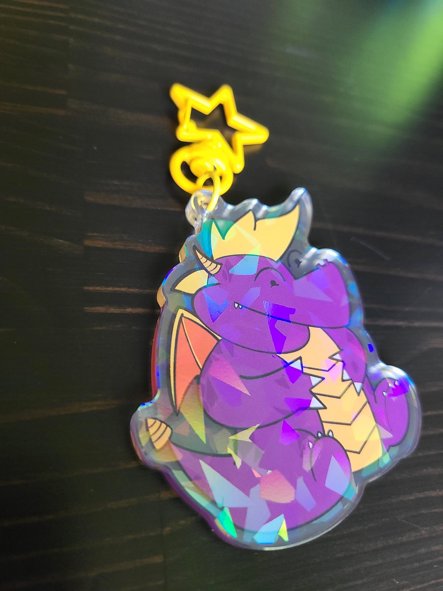 Chunky Purple Dragon Video Game Acrylic Keychain