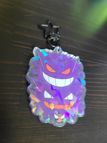 Purple Ghost Trio Video Game Acrylic Keychain