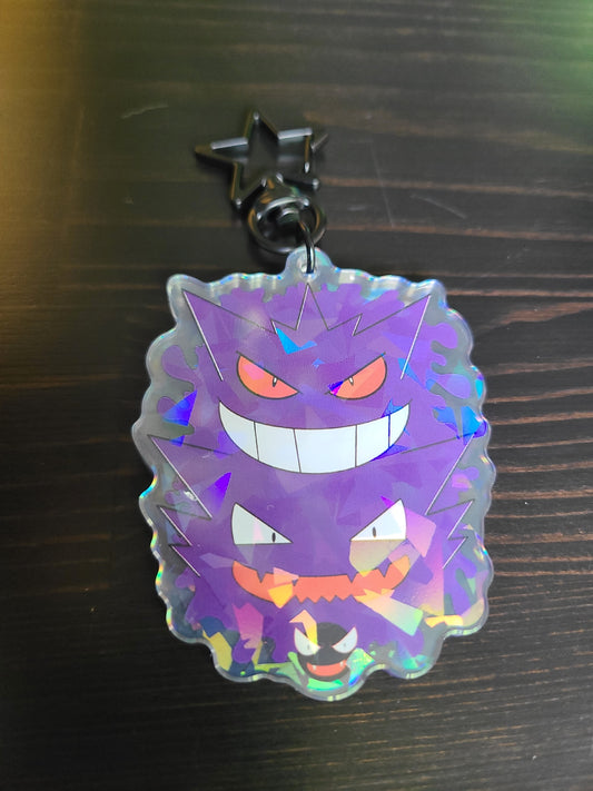 Purple Ghost Trio Video Game Acrylic Keychain