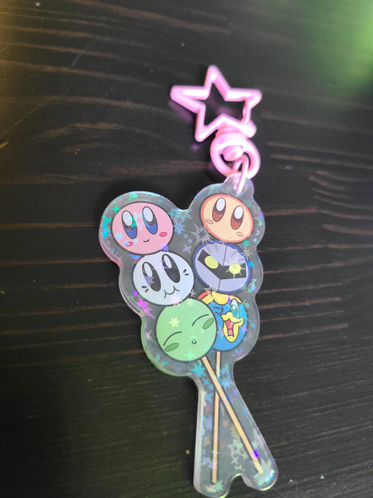 Dango Kirb Video Game Acrylic Keychain