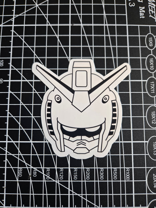 Mecha Robot Head Anime Sticker