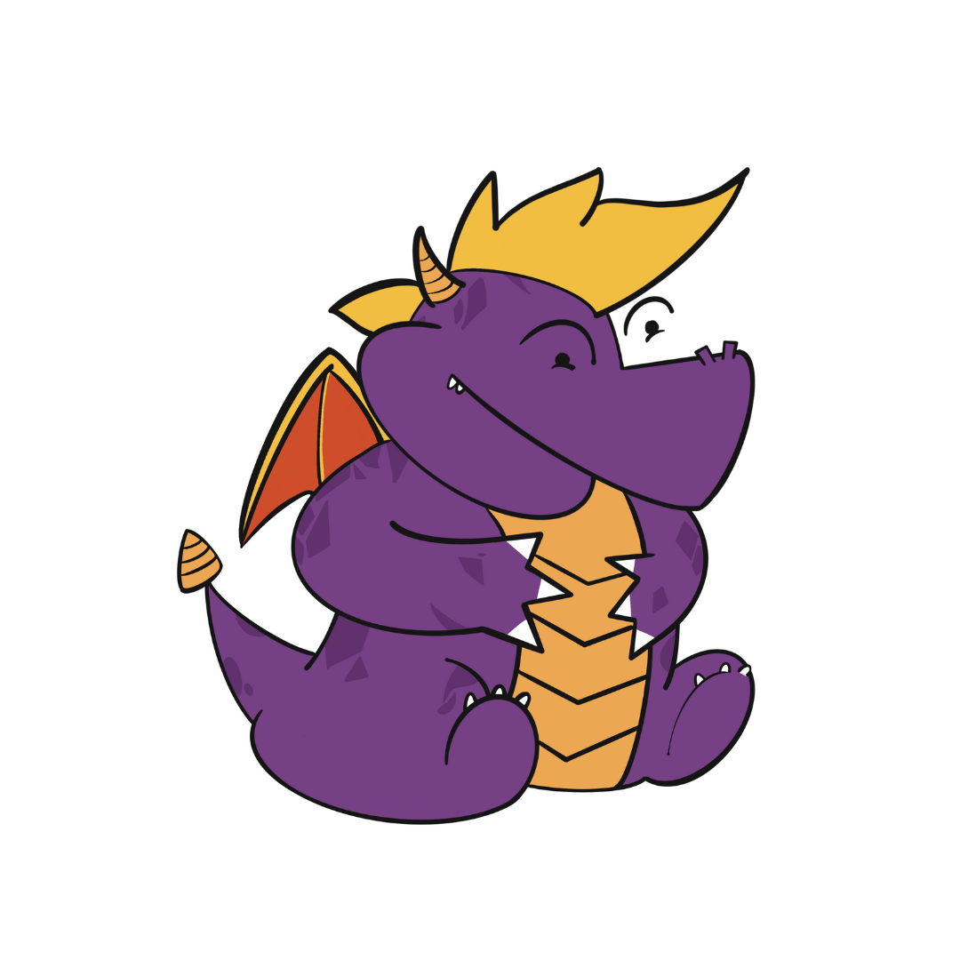 Chunky Purple Dragon Video Game Sticker