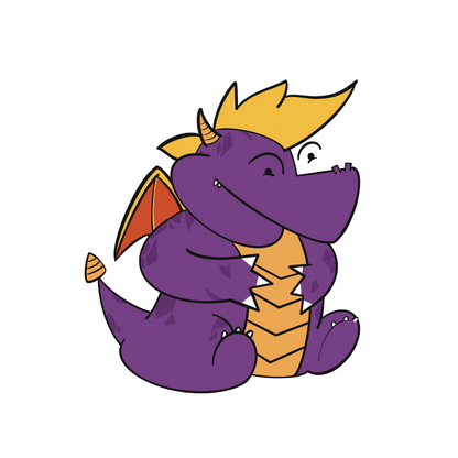 Chunky Purple Dragon Video Game Sticker