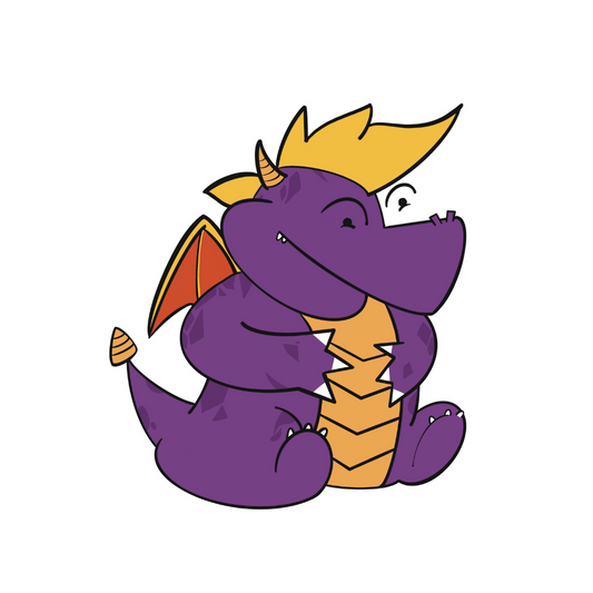 Chunky Purple Dragon Video Game Sticker